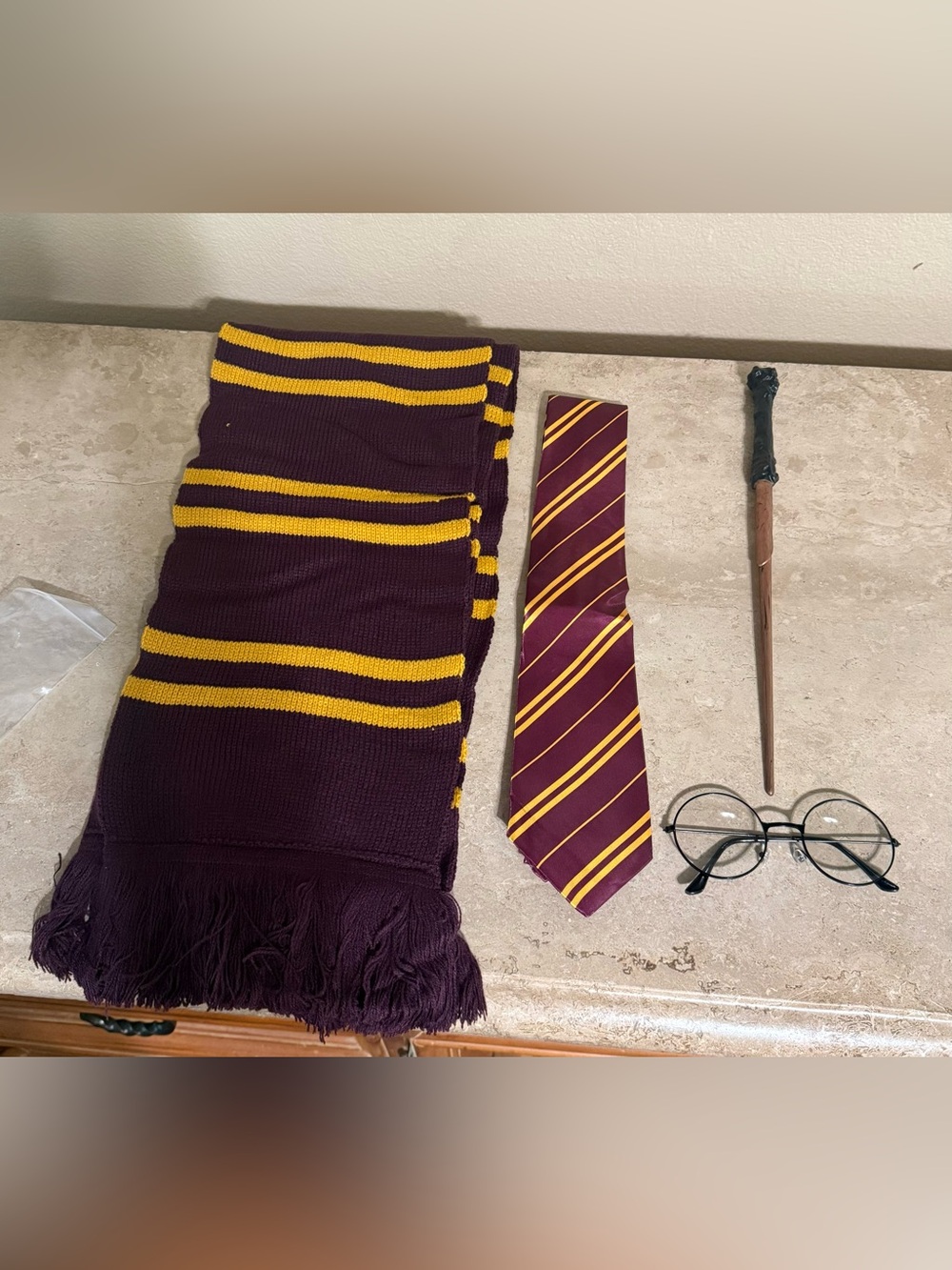 Spooktacular Creations Wizard Scarf, Tie, Wand, and Glasses Costume Set
